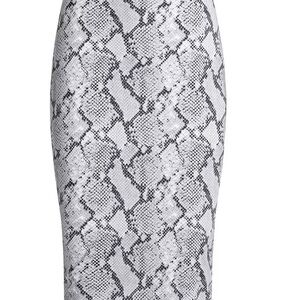 SKIMS Cling Matte Midi Chrome Snakeskin Print Pencil Skirt S NWT